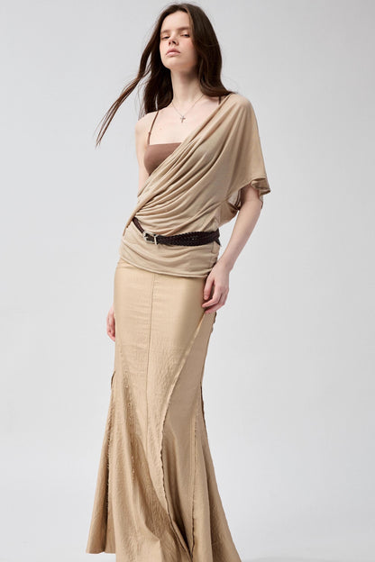 Shaped Drape Bustier Top