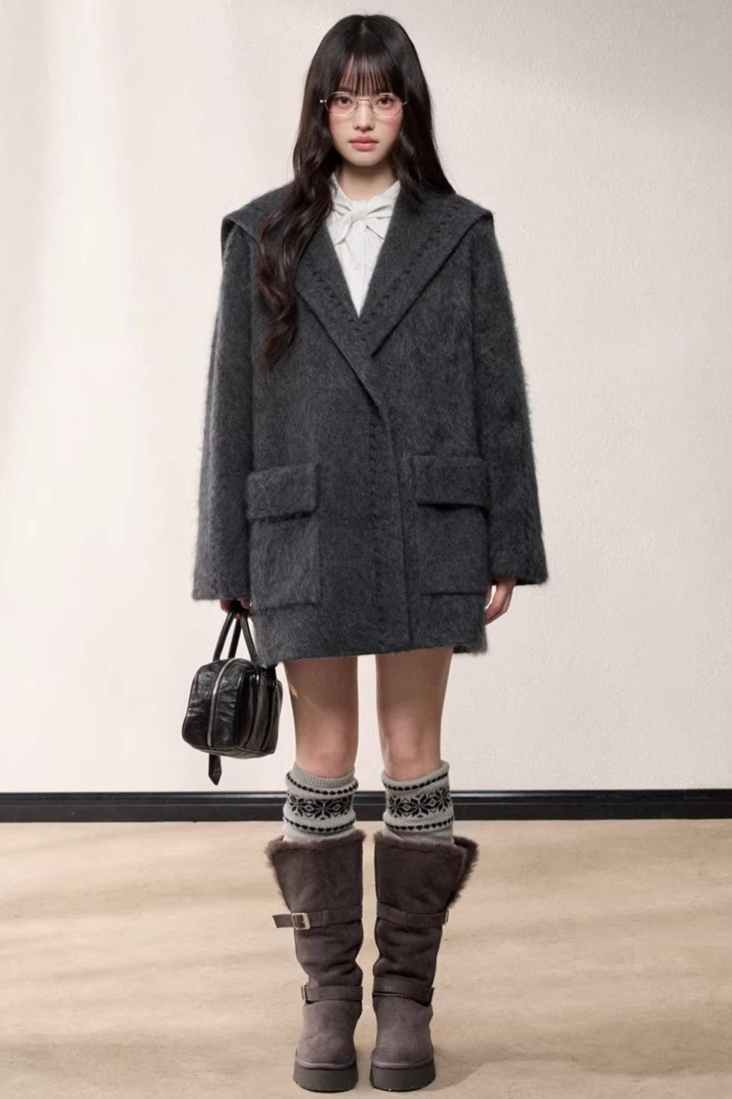 Elegant Woolen Shawl Coat