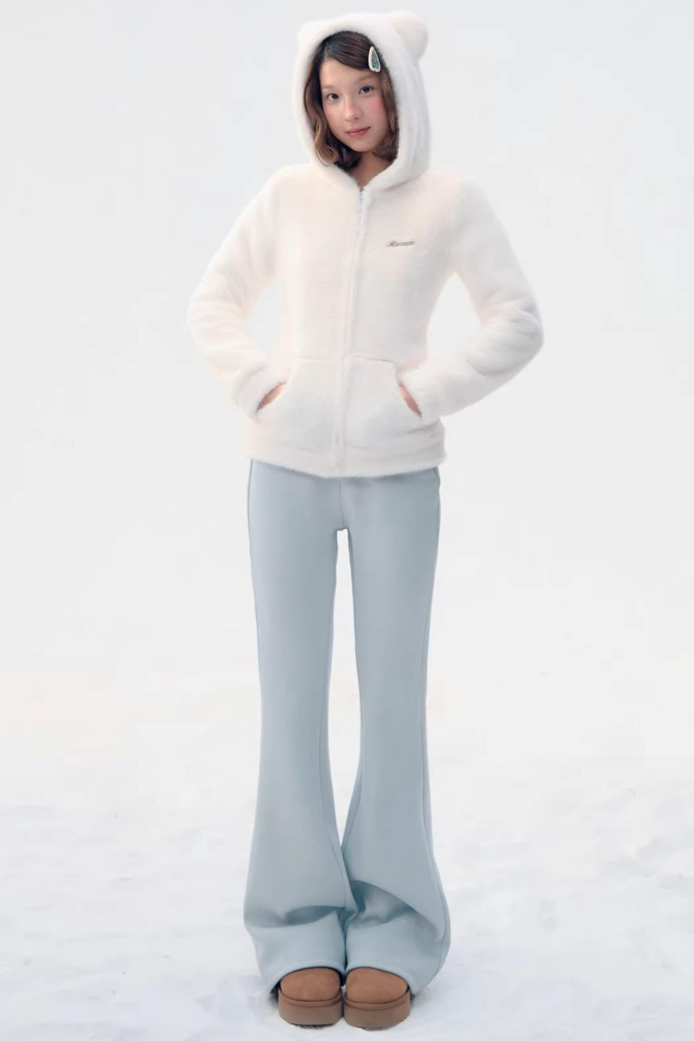 Sky Blue Teddy Bear Jacket Set-Up