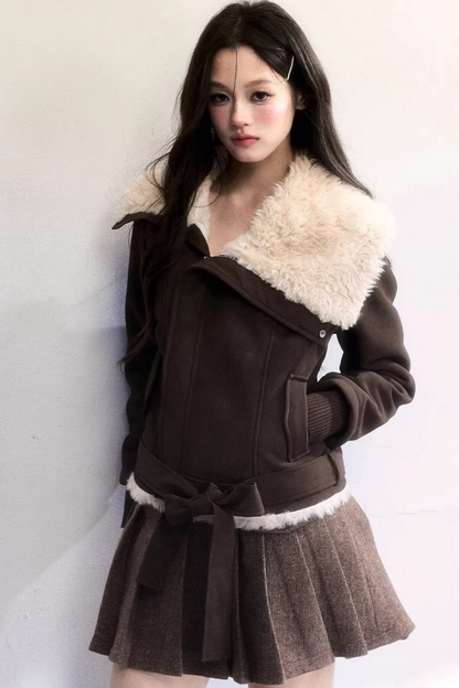 High-Sense Fur Collar Coat