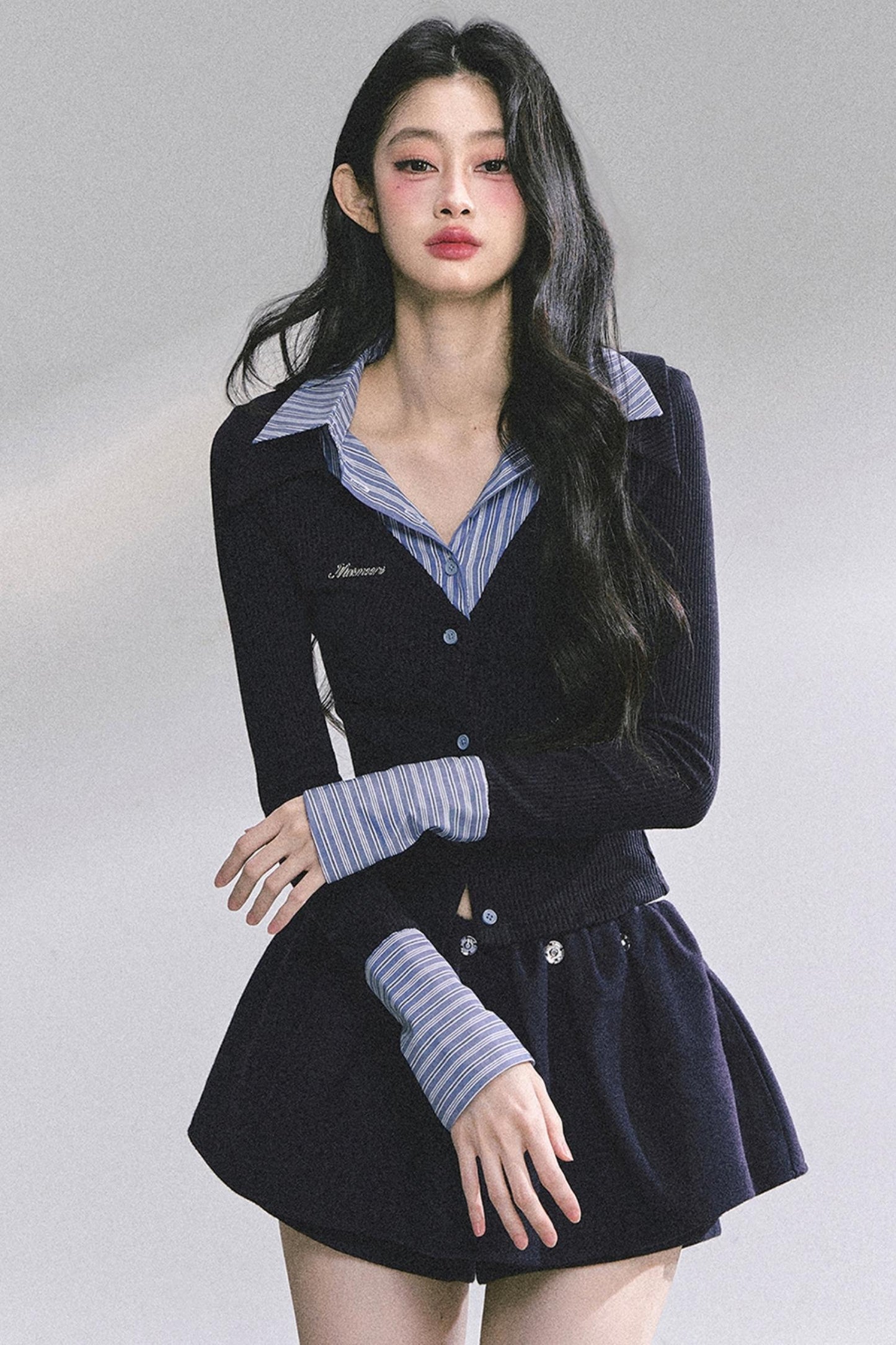 Slimming Long-Sleeved Knitted Top