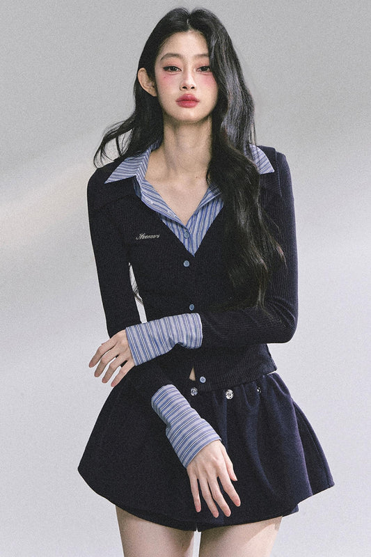 Slimming Long-Sleeved Knitted Top