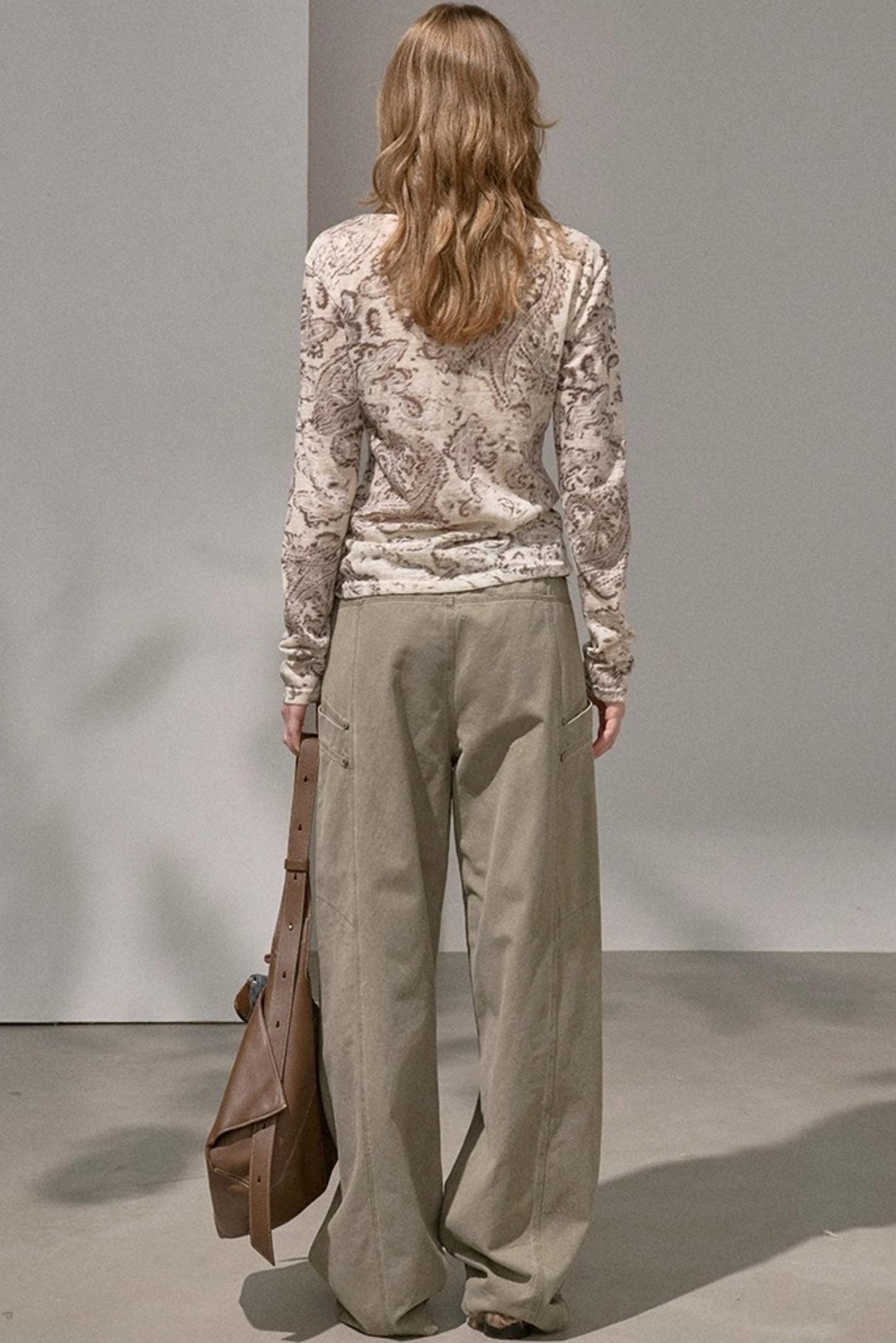 Cashew Flower Slim Print Knitted Top