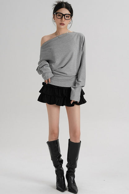 Temperament Shoulder T-shirt