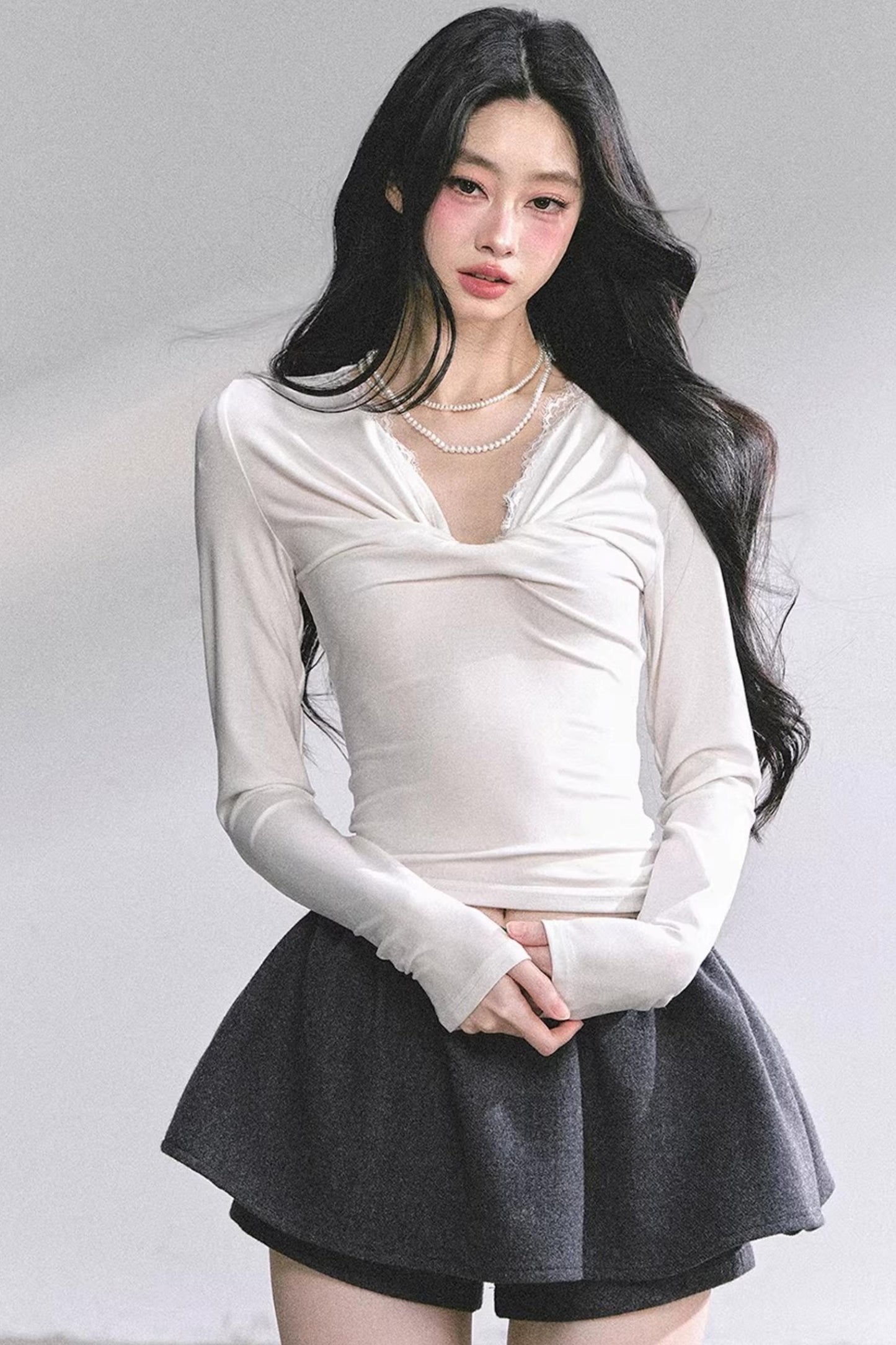 Ancient White Moonlight Lace Top