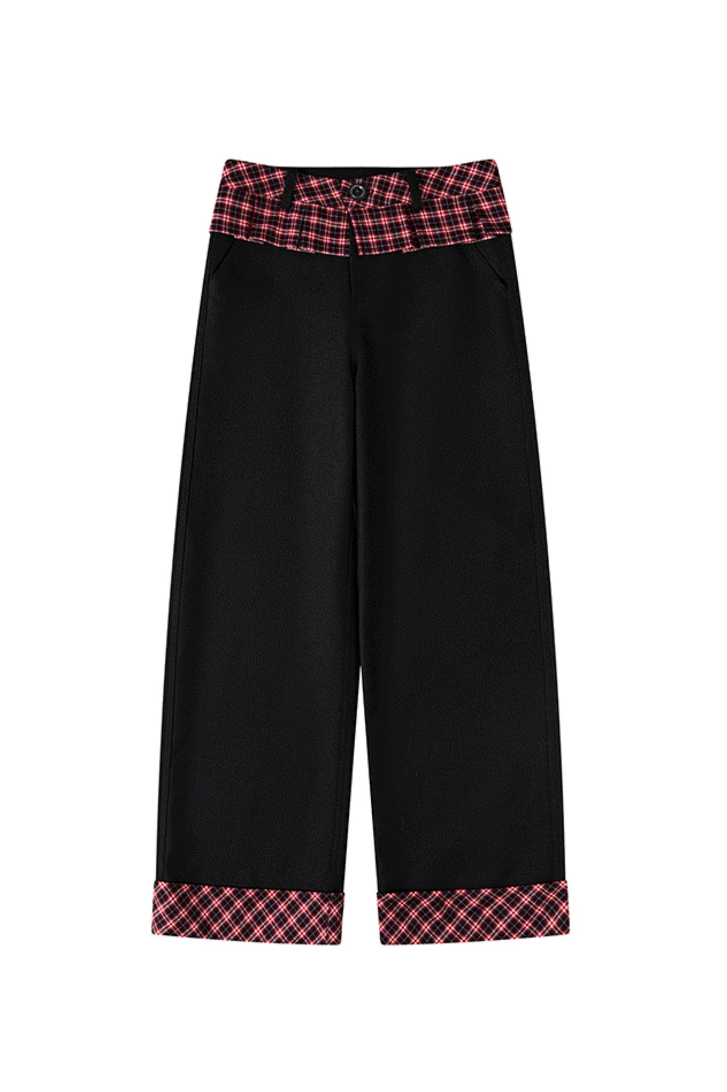 Retro Patchwork Plaid Track Pants