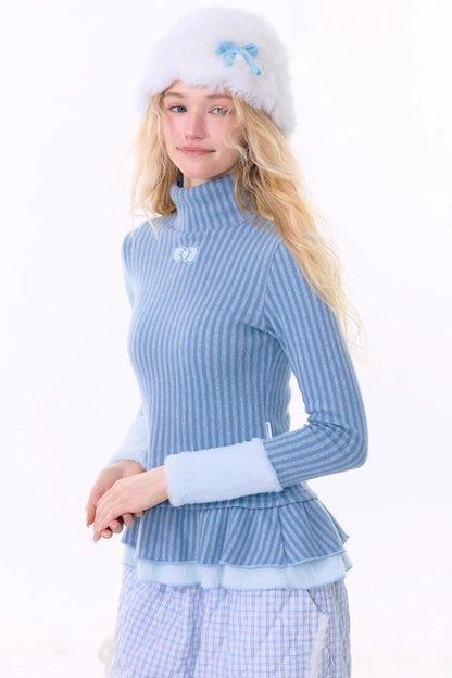 American Retro Striped Knit Top