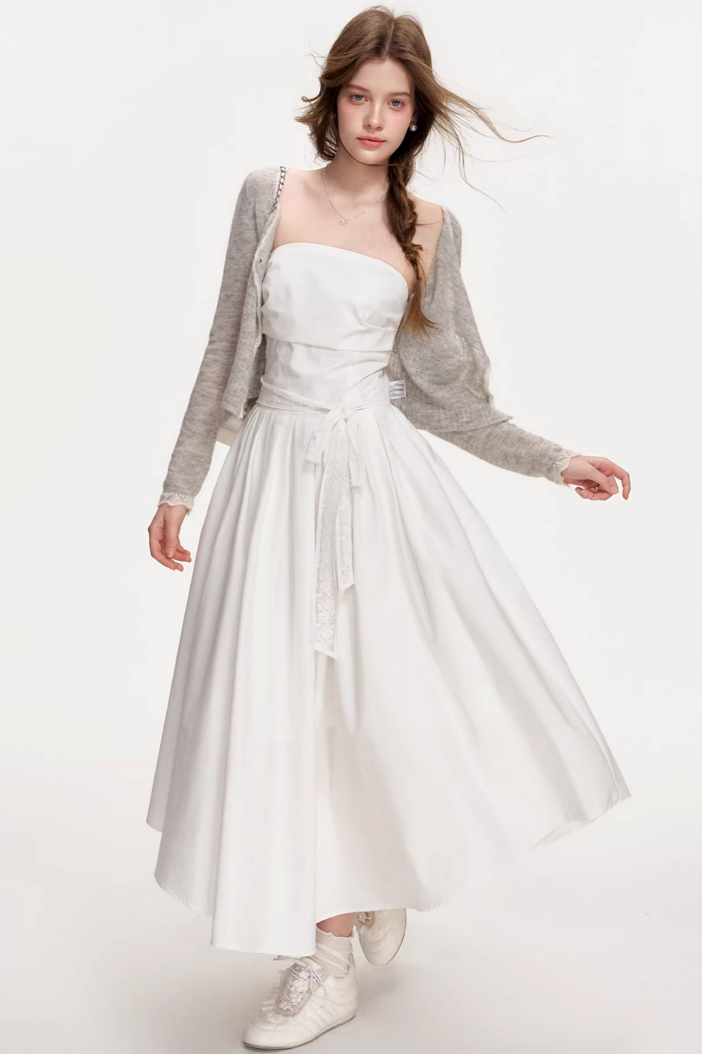 Delicate Lace Strapless Dress