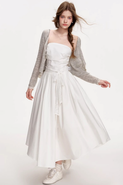 Delicate Lace Strapless Dress