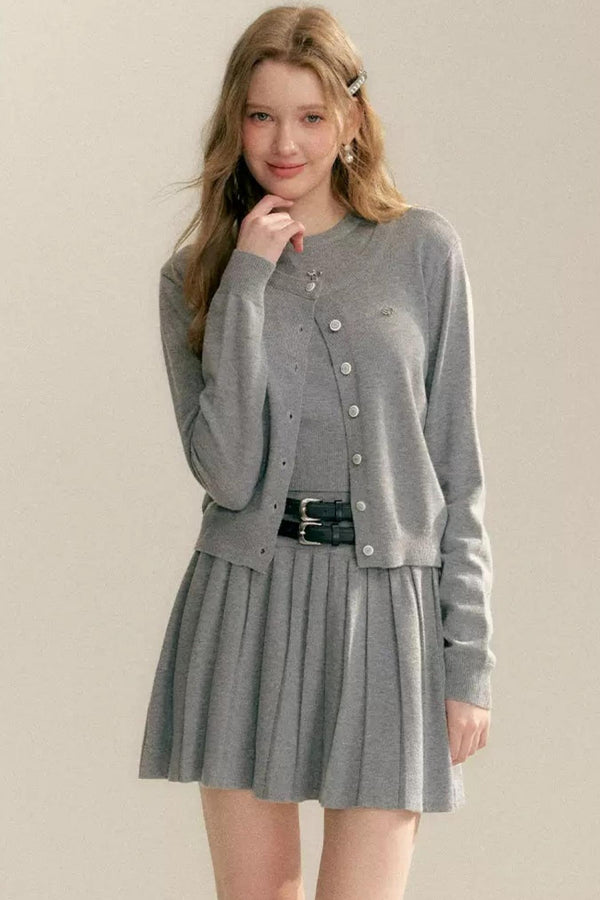 Knitted Preppy Three-Piece Set