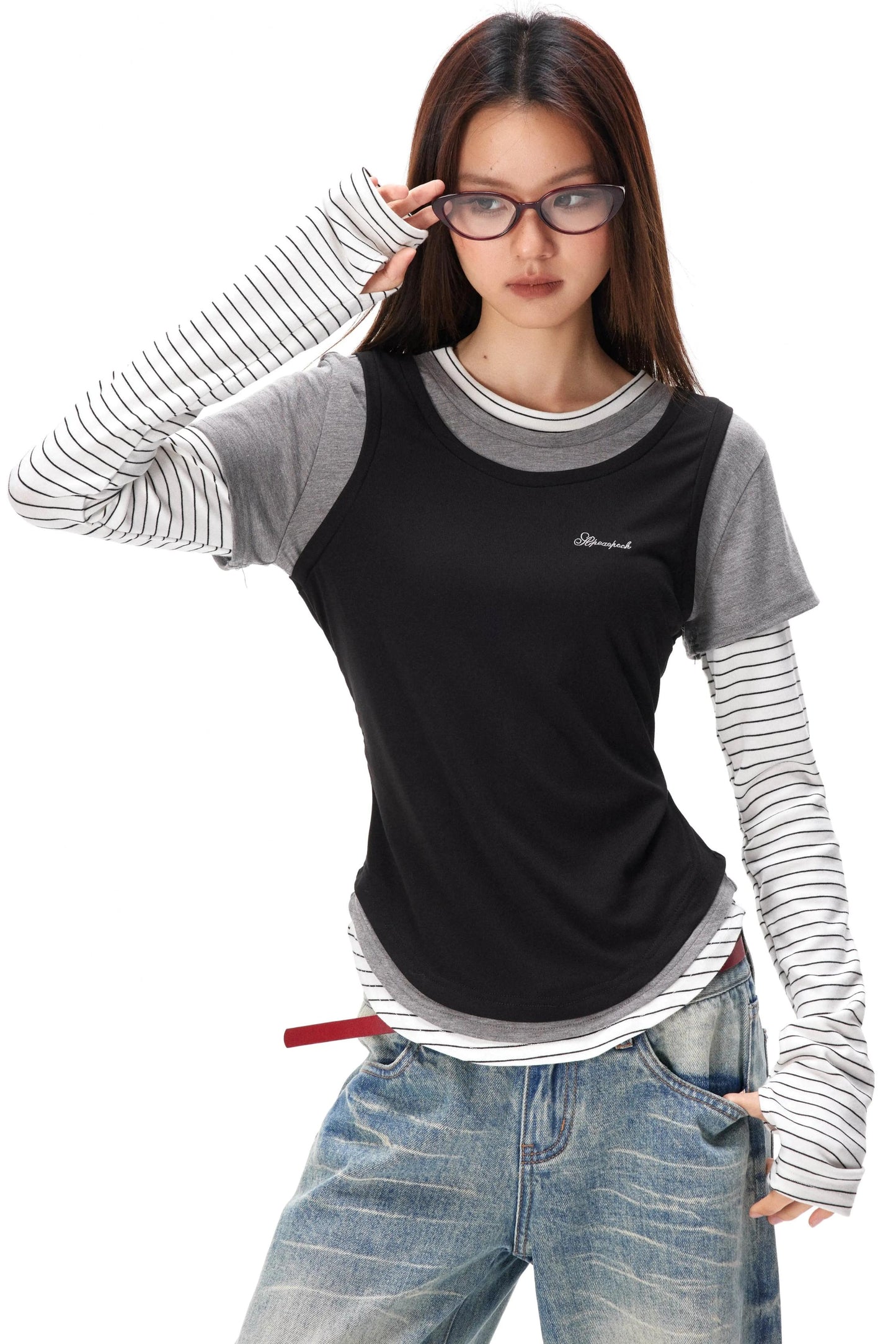 Striped Patchwork Color-Block Sweater