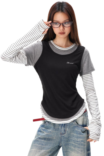 Striped Patchwork Color-Block Sweater