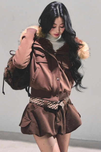 Winter Plush Hooded Coat