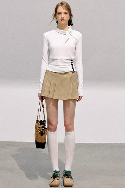 Versatile Pleated Tunic Knit Top