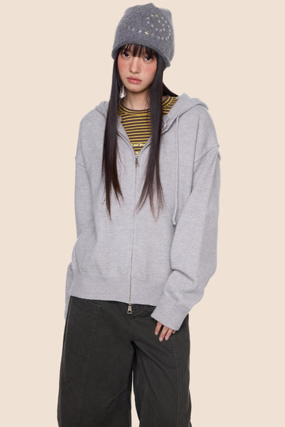 Fall Knit Hooded Cardigan