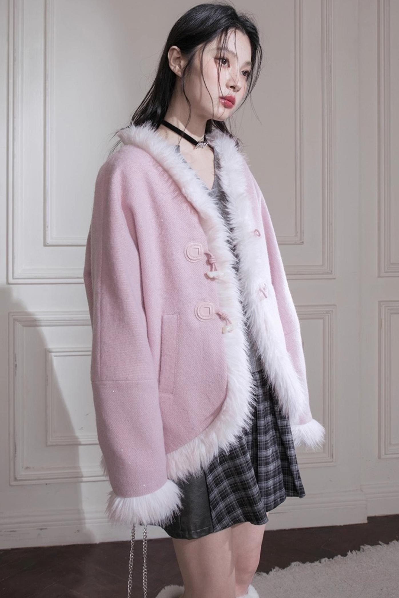Snow Cherry Wool Coat