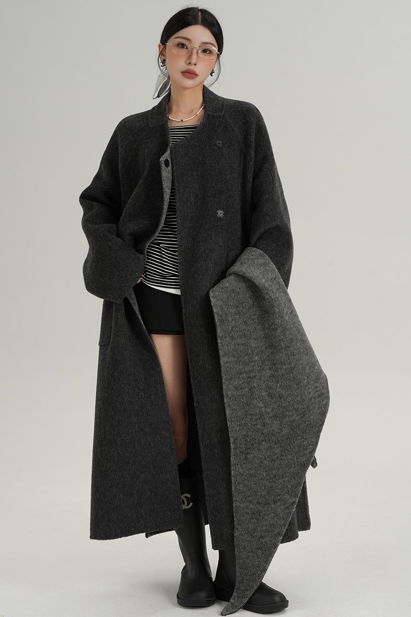 Woolen Elegance Long Jacket