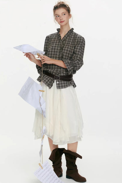 Night Dew Rose Chiffon Skirt