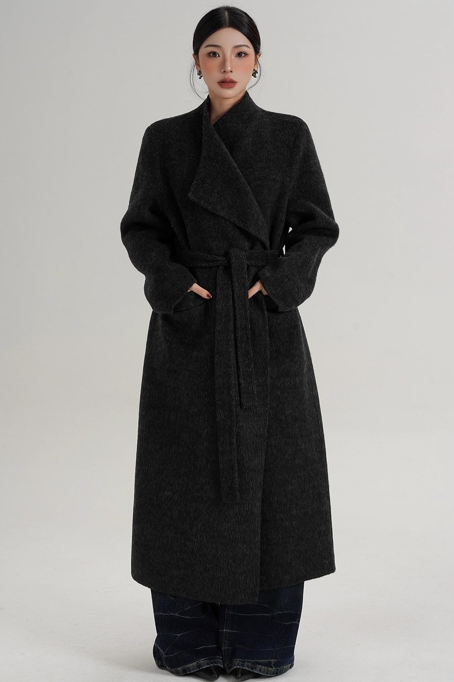 Charcoal Black Wool Coat