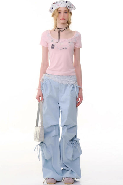 High-Waisted Wide-Leg Trousers