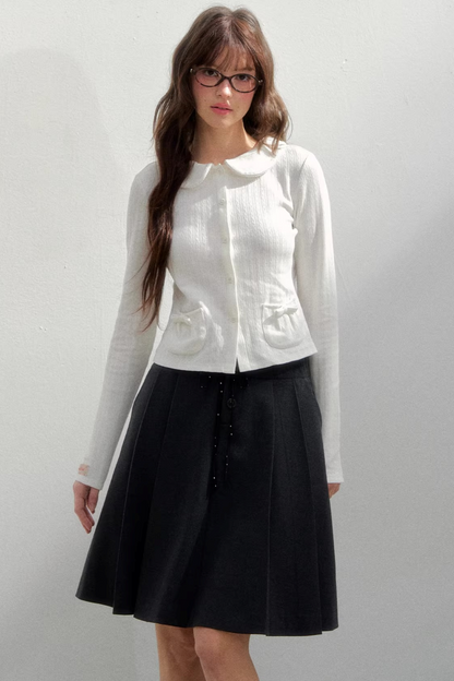 Polka Dot Pleated Skirt