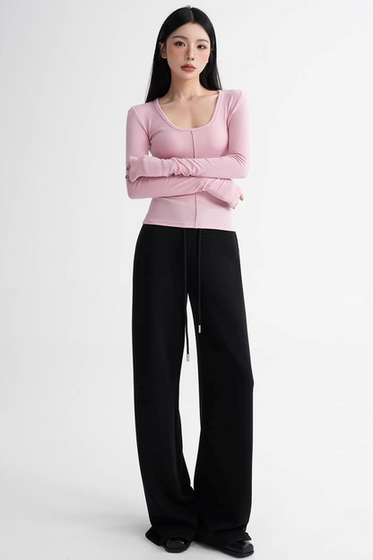 Modal Knit High-Waisted Pants