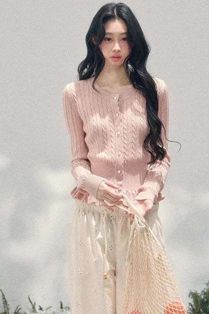 Pearl Soft Ode Ruffle Sweater