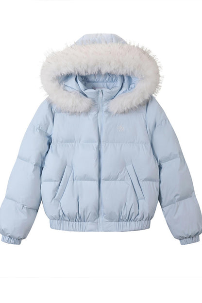 Fur Collar Hooded Down Jacket