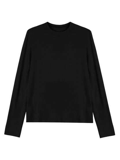 Seamless Long-Sleeved Wool Knit Top