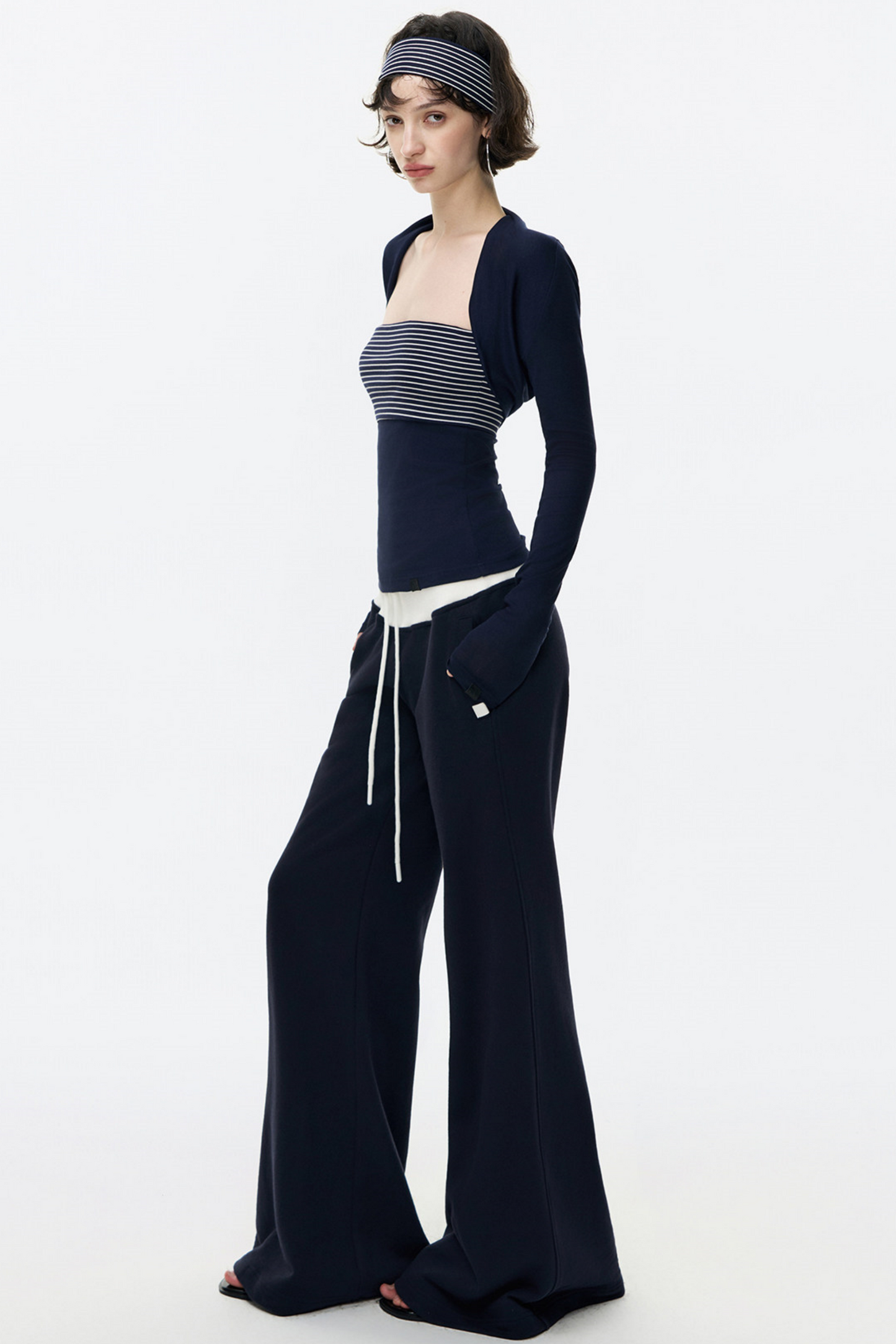 Color-Blocked Flared Pants