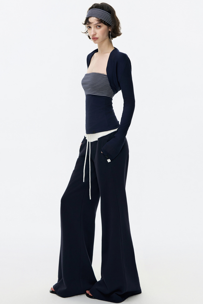 Color-Blocked Flared Pants