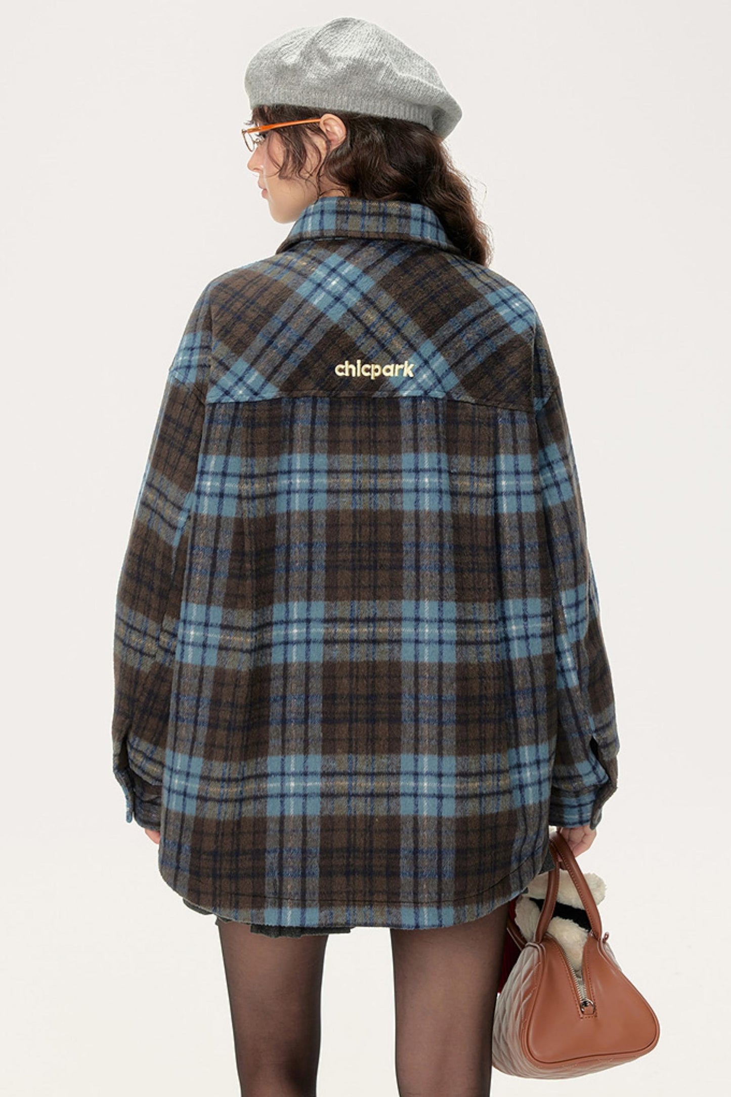 Chic Retro Plaid Collar Shirt