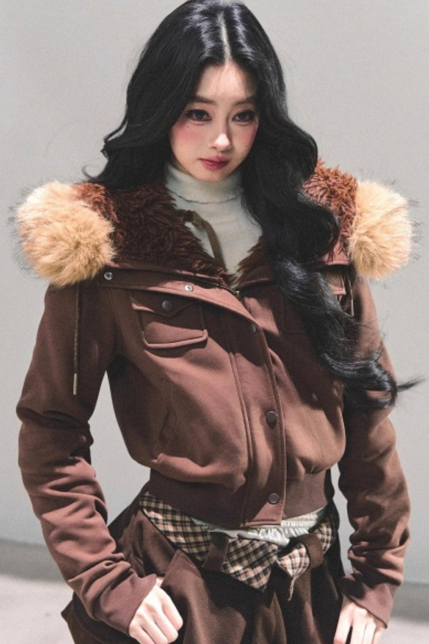 Hooded Faux Fur Winter Coat