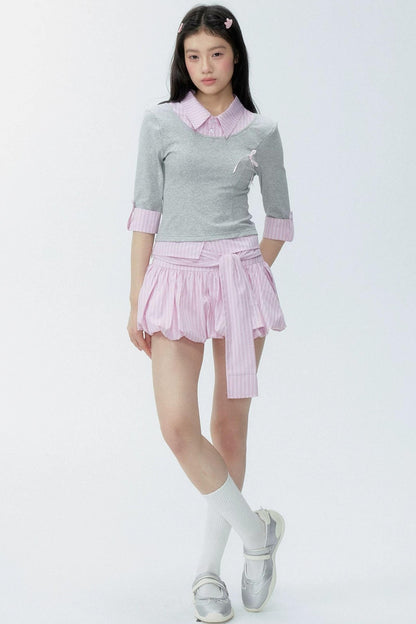 Color-Block Polo Shirt Set-Up