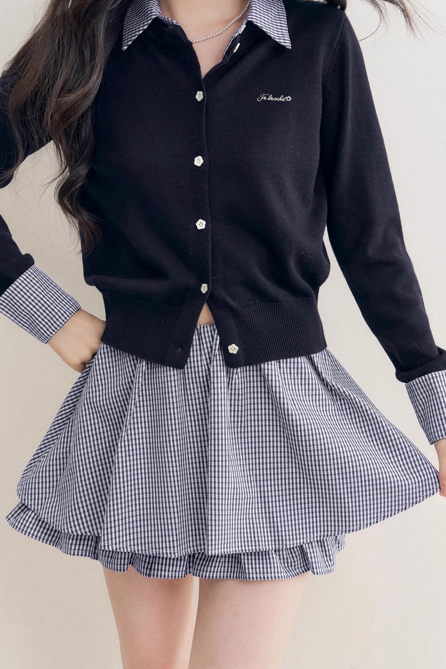 Elite Wool-Blend Plaid Cardigan Set-Up