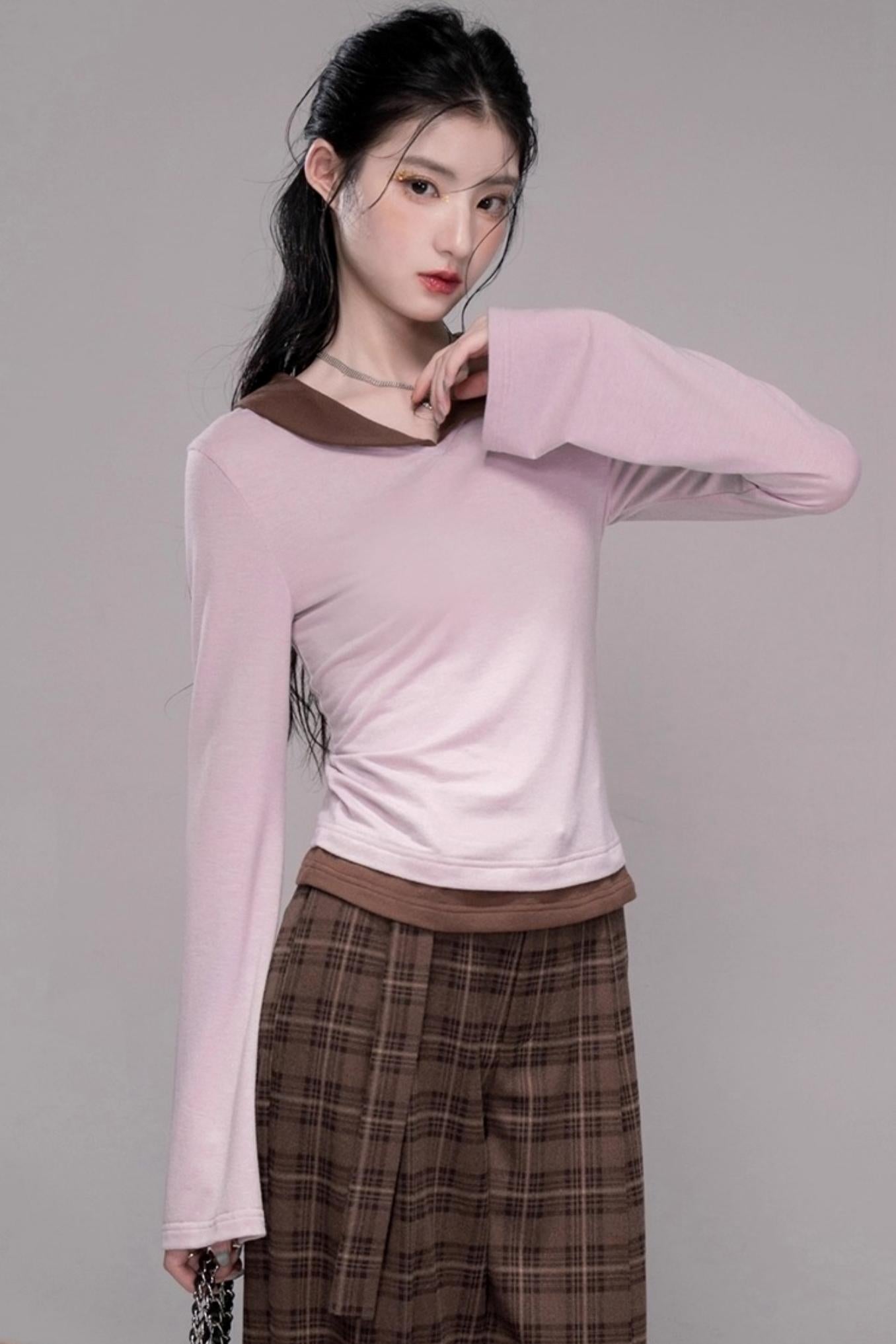 Vintage Check Wide-leg Pants