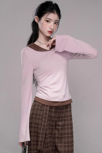 Vintage Check Wide-leg Pants