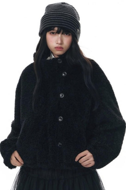 Polka Dot Woolen Reversible Jacket