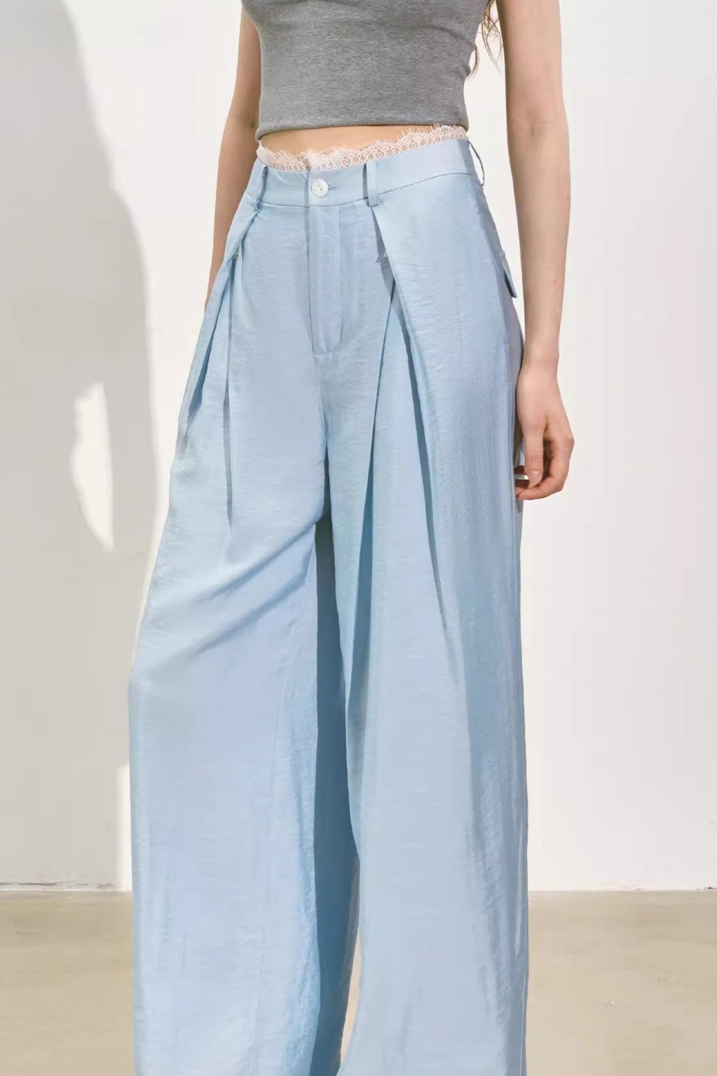 Pleated Organza Pants
