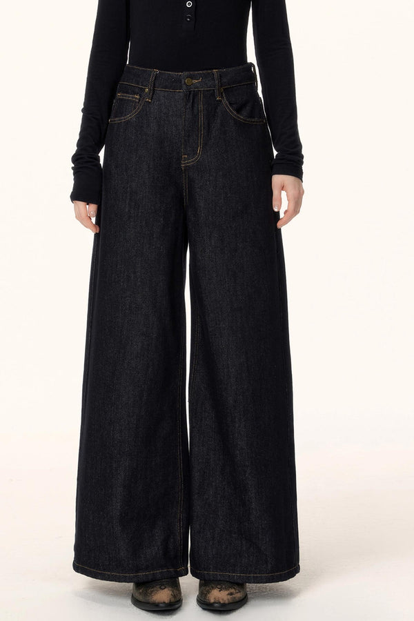 Retro Asymmetric Denim Pants