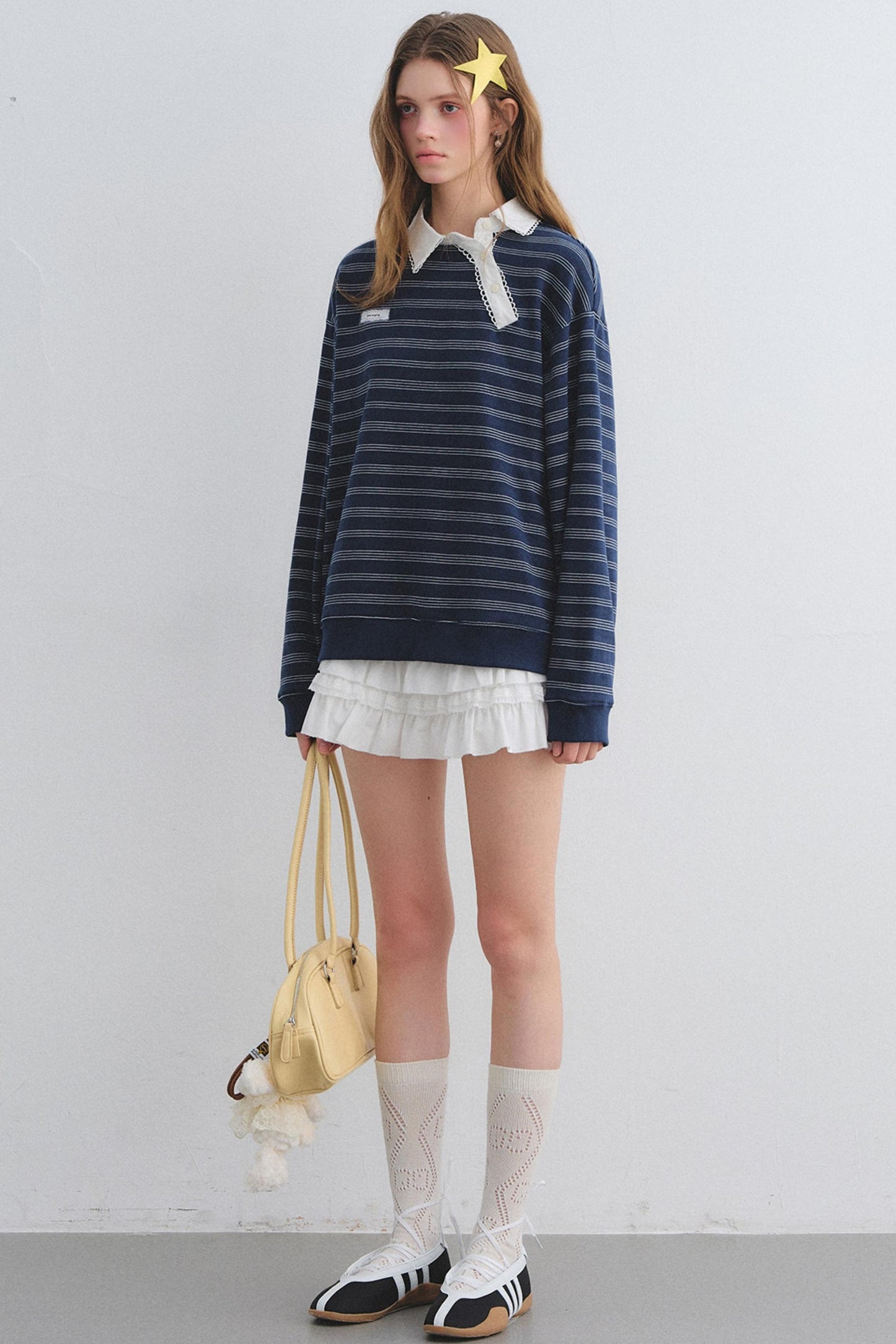 Retro Lace Collar Sweatshirt