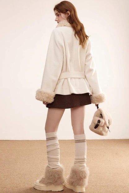Fur Collar Woolen Coat