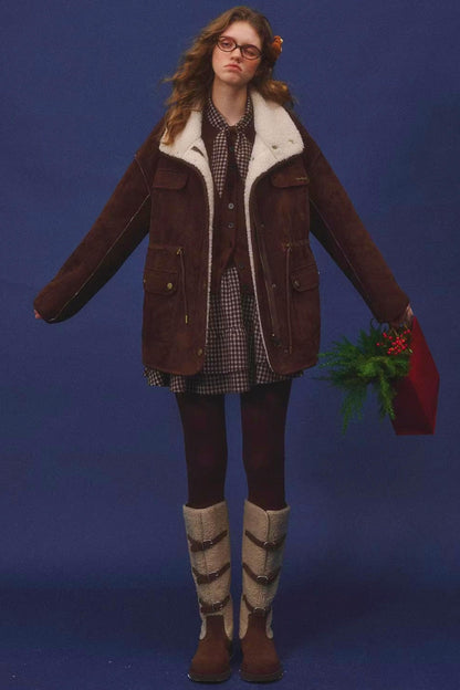 Reversible Lamb Wool Biker Jacket