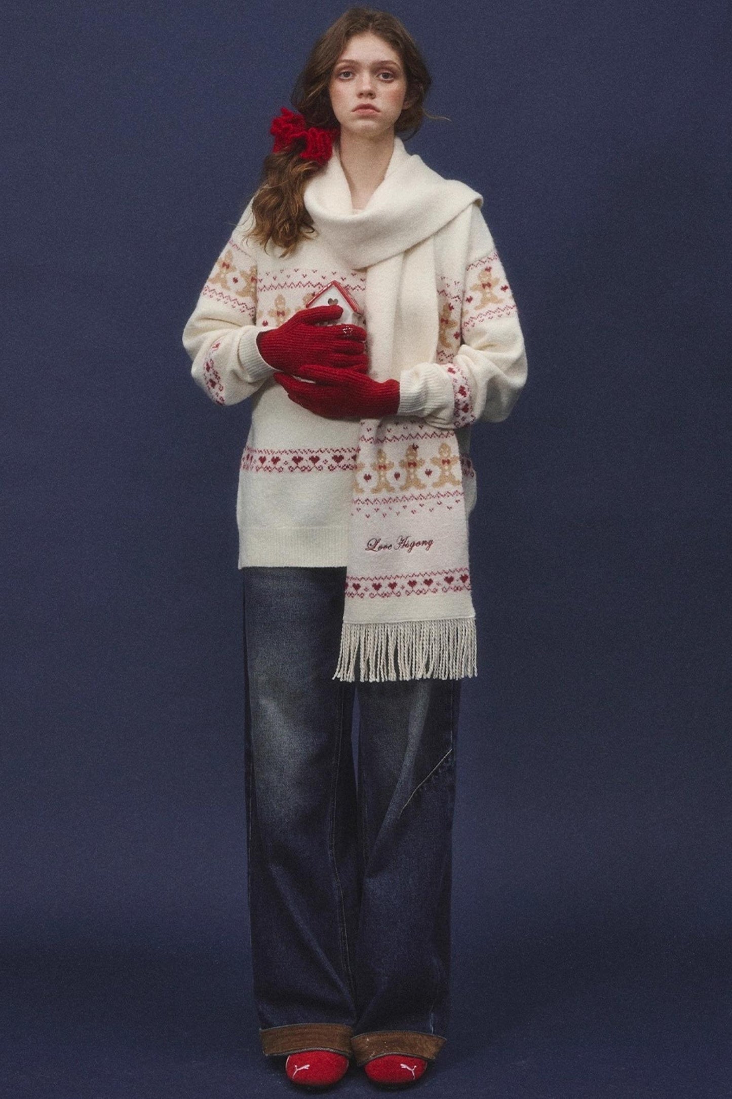 Gingerbread Man Fair Isle Sweater Set