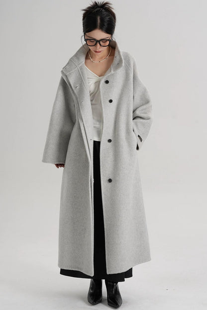 Curved Wool Coat