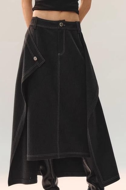 Contrasting Layered Half Skirt