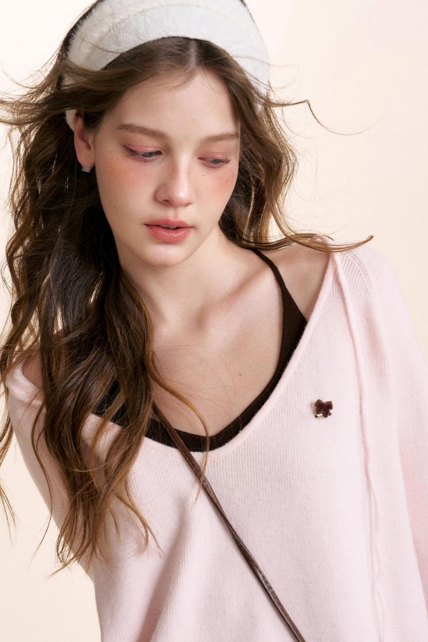 Rose Wool Hooded Knit Set-Up