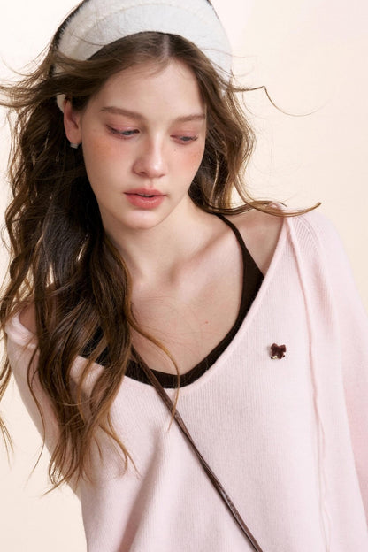 Rose Wool Hooded Knit Set-Up