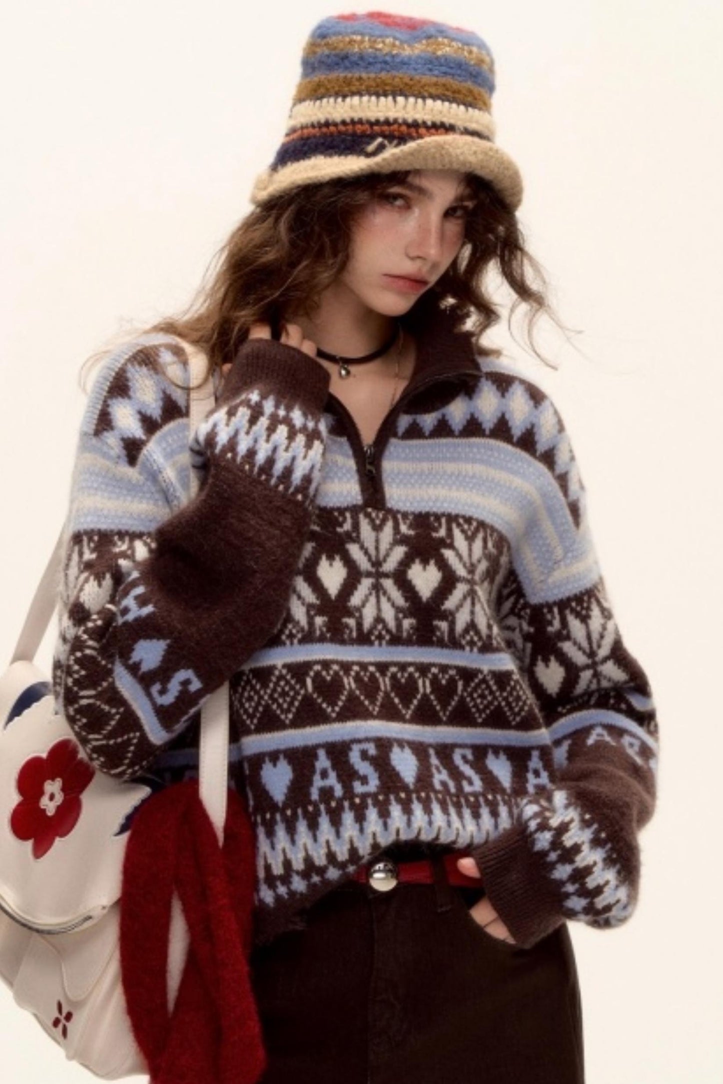 Vintage Fair Isle Tassel Sweater