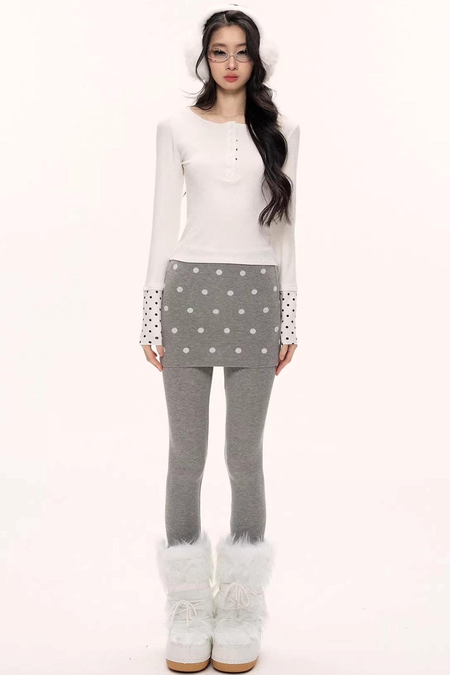 Zircon Polka Dot Knit Top